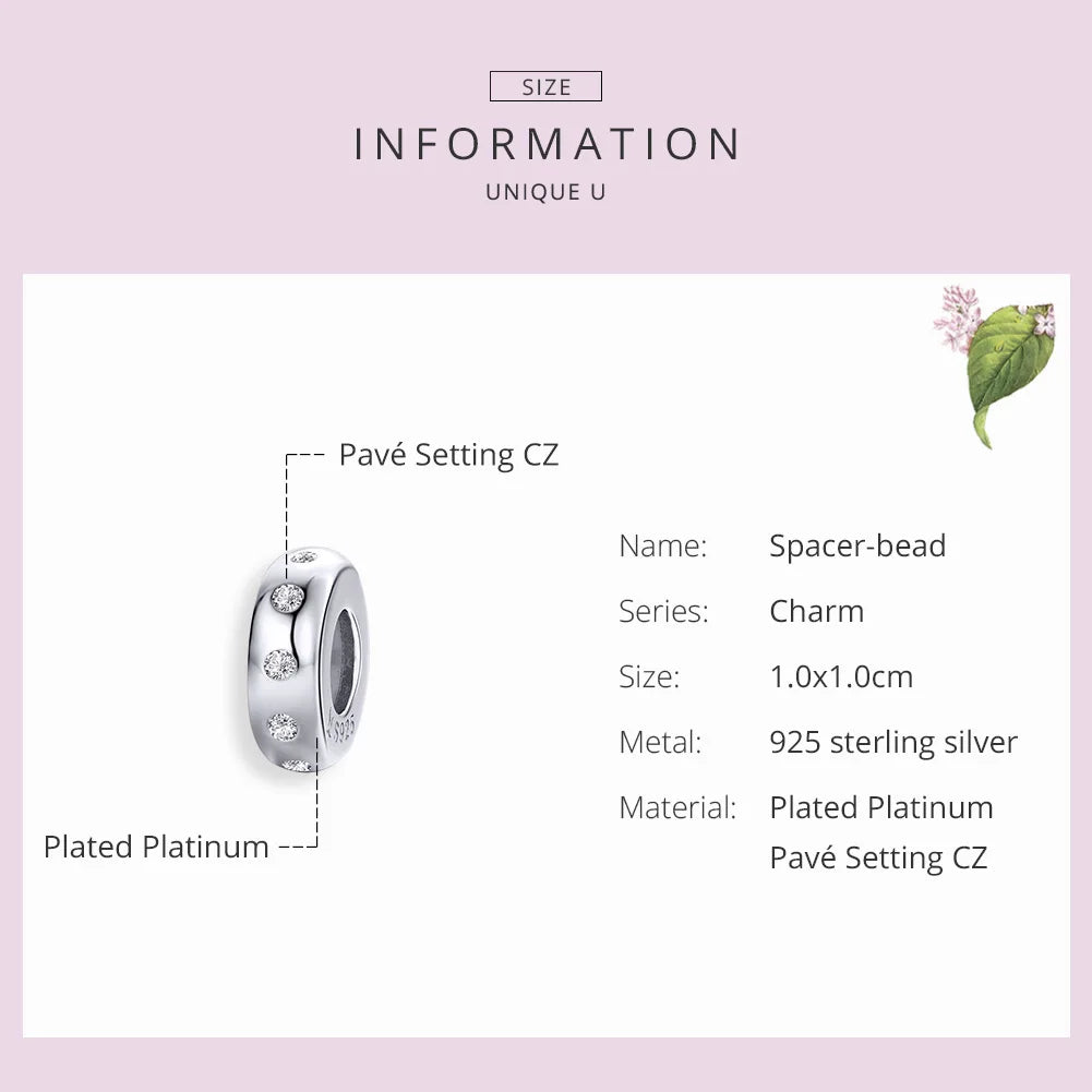 WOSTU Stylish Spacer Stoppers 925 Sterling Silver Charm Beads Fit Original Bracelet DIY Jewelry Beads Accessories FIC1171 WOSTU Stylish Spacer Stoppers 925 Sterling Silver Charm Beads Fit Original Bracelet DIY Jewelry Beads Accessories FIC1171